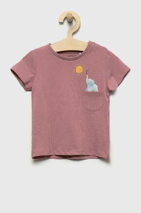Otroški t-shirt Name it roza barva - roza. Otroški Lahek T-shirt iz kolekcije Name it. Model izdelan iz tanke