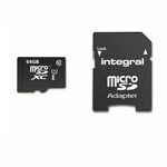 Integral 64GB SMARTPHONE  TABLET MICRO SDXC class10 UHS-I U1 90MB/s SPOMINSKA KARTICA+ SD ADAPTER