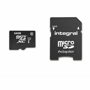 Integral 64GB SMARTPHONE &amp; TABLET MICRO SDXC class10 UHS-I U1 90MB/s SPOMINSKA KARTICA+ SD ADAPTER