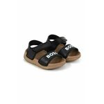 Otroški sandali BOSS črna barva - črna. Otroški sandali iz kolekcije BOSS. Model izdelan iz ekološkega usnja.