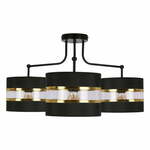 Črna stropna svetilka s tekstilnim senčnikom ø 20 cm Andy – Candellux Lighting