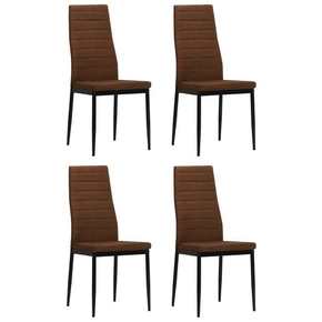 VidaXL Jedilni stoli 4 kosi blago rjave barve