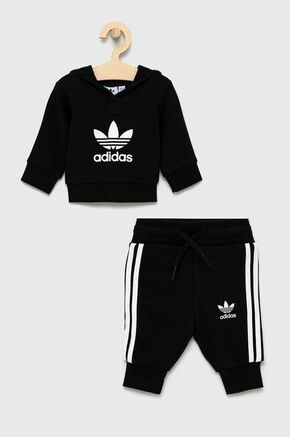 Adidas Originals otroški pulover - črna. Nabor sledilnih oblek otroška oblačila iz zbirke adidas Originals. Model narejen iz gladek material.