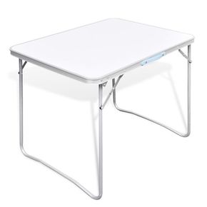 VidaXL Zložljiva miza za kampiranje s kovinskim okvirjem 80 x 60 cm