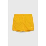 Otroške kopalne kratke hlače Guess rumena barva - rumena. Otroški kopalne kratke hlače iz kolekcije Guess. Model izdelan iz enobarvnega materiala.