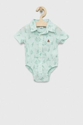 Bombažna srajca za dojenčka GAP - turkizna. Srajca za dojenčka iz kolekcije GAP. Model izdelan iz vzorčaste tkanine.