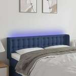 Greatstore LED posteljno vzglavje modro 147x16x78/88 cm blago