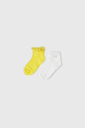 Otroške nogavice Mayoral 2-pack rumena barva - rumena. Otroški Visoke nogavice iz kolekcije Mayoral. Model izdelan iz elastičnega