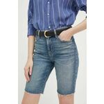 Jeans kratke hlače Lauren Ralph Lauren ženski - modra. Kratke hlače iz kolekcije Lauren Ralph Lauren. Model izdelan iz jeansa. Izjemno udoben material.