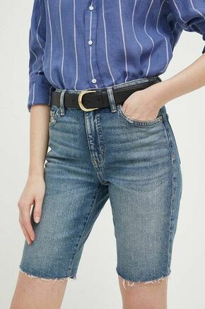 Jeans kratke hlače Lauren Ralph Lauren ženski - modra. Kratke hlače iz kolekcije Lauren Ralph Lauren. Model izdelan iz jeansa. Izjemno udoben material.