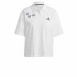 adidas Polo majica Scribble Embroidery IA3160 Bela Loose Fit