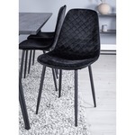 Venture Home Jedilni stoli 2 kosa Polar žamet s šivi črne barve