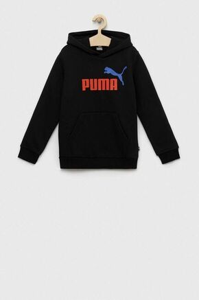 Otroški pulover Puma ESS+ 2 Col Big Logo Hoodie FL B črna barva