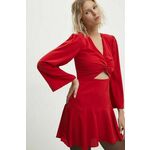 Obleka Answear Lab rdeča barva - rdeča. Lahkotna obleka iz kolekcije Answear Lab. Model izdelan iz enobarvne tkanine. Model iz tankega materiala je idealen za toplejše letne čase.