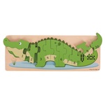 Bigjigs Toys Vkladacie puzzle krokodíl s číslami