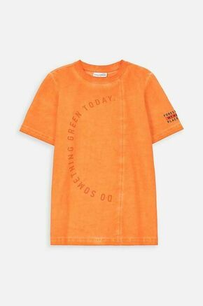 Otroška bombažna kratka majica Coccodrillo oranžna barva - oranžna. Otroške kratka majica iz kolekcije Coccodrillo