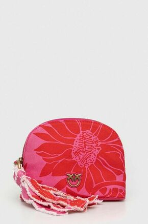 Kozmetična torbica Pinko rdeča barva - rdeča. Kozmetična torbica iz kolekcije Pinko. Model izdelan iz vzorčastega materiala.