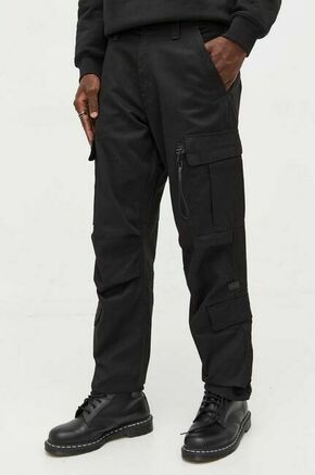 Bombažne hlače G-Star Raw črna barva - črna. Hlače iz kolekcije G-Star Raw. Model izdelan iz enobarvne tkanine. Model iz visokokakovostnega in trajnostnega materiala.