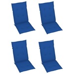 vidaXL Blazine za vrtne stole 4 kosi kraljevsko modre 120x50x4 cm