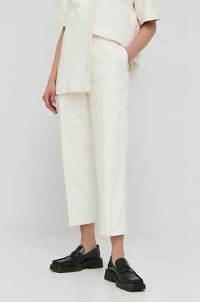 Birgitte Herskind usnjene hlače - bela. Hlače iz kolekcije Birgitte Herskind. Model izdelan iz naravnega usnja.