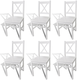 vidaXL 6 belih lesenih jedilnih stolov