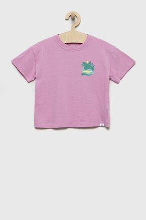 Otroška bombažna kratka majica GAP roza barva - roza. Otroška kratka majica iz kolekcije GAP. Model izdelan iz pletenine s potiskom.