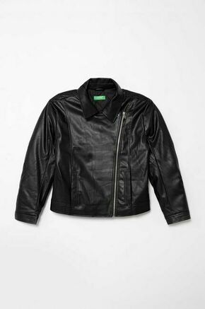 Otroška jakna United Colors of Benetton črna barva - črna. Otroški jakna iz kolekcije United Colors of Benetton. Delno podložen model