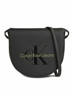 Torbica Calvin Klein Jeans črna barva - črna. Majhna torbica iz kolekcije Calvin Klein Jeans. Model na zapenjanje