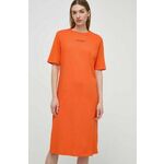 Armani Exchange obleka - oranžna. Obleka iz kolekcije Armani Exchange. Raven model, izdelan iz rahlo elastične pletenine.