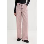 Karl Lagerfeld Jeans kavbojke relaxed kroja ženski roza B2W10133
