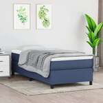 Greatstore Box spring postelja z vzmetnico modra 100x200 cm blago