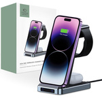 Tech-protect A26 3in1 brezžični polnilnik za mobitel / Apple Watch / Airpods, črna