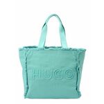 Torbica HUGO 50516662 - modra. Velika nakupovalna torbica iz kolekcije HUGO. Model brez zapenjanja, izdelan iz tekstilnega materiala.