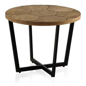 Kavna mizica s črno železno konstrukcijo Geese Honeycomb