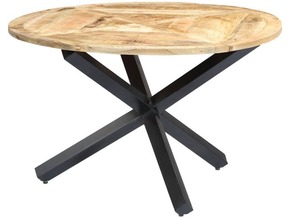 VIDAXL Jedilna miza okrogla 120x76 cm trden mangov les