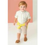 Kratke hlače za dojenčka Mayoral bež barva - bež. Za dojenčke kratke hlače iz kolekcije Mayoral. Model izdelan iz tkanine.