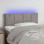 Vidaxl LED posteljno vzglavje svetlo sivo 90x5x78/88 cm žamet