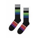 Nogavice Happy Socks Street Stripe Sneaker črna barva - črna. Nogavice iz kolekcije Happy Socks. Model izdelan iz elastičnega, vzorčastega materiala.