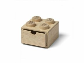 LEGO lesena namizna škatla 4 s predalom (svetel les)