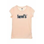 Otroška bombažna kratka majica Levi's oranžna barva - oranžna. Otroške kratka majica iz kolekcije Levi's. Model izdelan iz tanke, rahlo elastične pletenine.