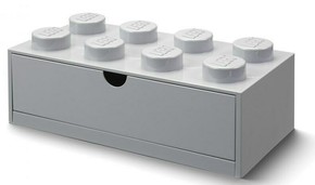LEGO namizna škatla 8 s predalom siva 316 x 158 x 113 mm