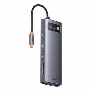 BASEUS Metal Gleam USB-C HUB adapter 2x HDMI / 2x USB 3.2 / USB 2.0 / PD / SD / TF / RJ45
