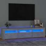 Vidaxl TV omarica z LED lučkami betonsko siva 180x35x40 cm