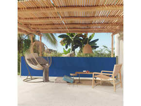 VIDAXL Zložljiva stranska tenda za teraso 117x500 cm modra