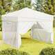Vidaxl Zložljiv vrtni šotor s stranicami bel 3x3 m