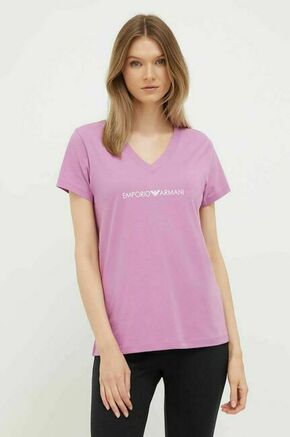 Bombažna kratka majica Emporio Armani Underwear vijolična barva - roza. Majica s kratkimi rokavi iz kolekcije Emporio Armani Underwear
