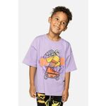 Otroška bombažna kratka majica Coccodrillo vijolična barva - vijolična. Otroške kratka majica iz kolekcije Coccodrillo. Model izdelan iz tanke, rahlo elastične pletenine.
