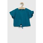 Otroška bombažna kratka majica zippy zelena barva - modra. Otroške kratka majica iz kolekcije zippy. Model izdelan iz enobarvne pletenine.