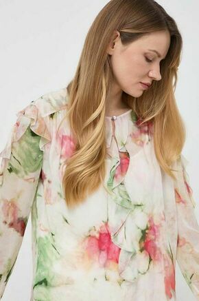 Majica BOSS ženska - pisana. Bluza iz kolekcije BOSS izdelana iz vzorčaste tkanine. Model iz zračne viskozne tkanine.