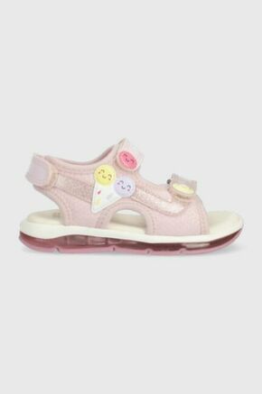 Otroški sandali Geox roza barva - roza. Otroški sandali iz kolekcije Geox. Model izdelan iz kombinacije sintetičnega in tekstilnega materiala. Model je enostaven za čiščenje in vzdrževanje.